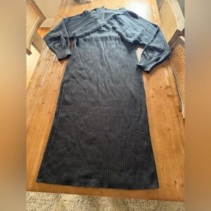 Express Charcoal Ribbed Knit Sweater